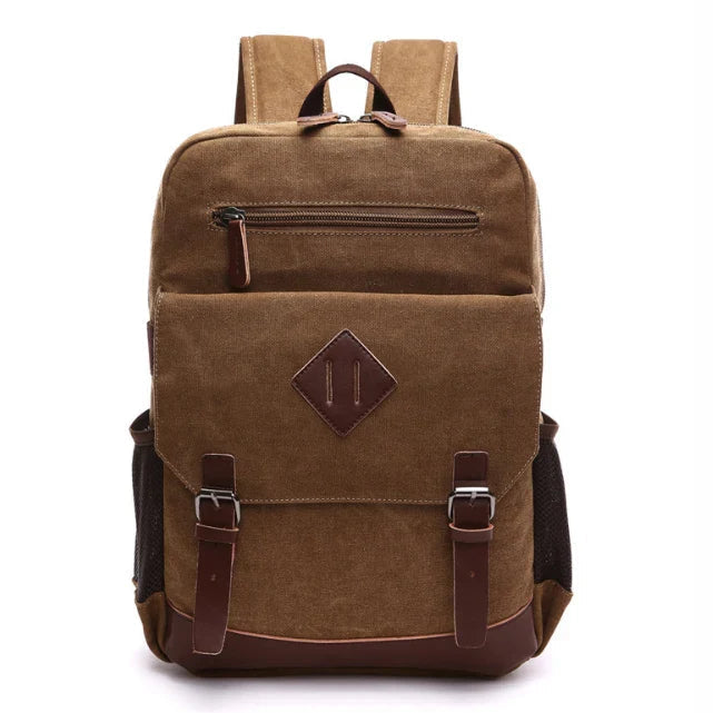 Mochila Executiva de Lona com detalhes em Couro