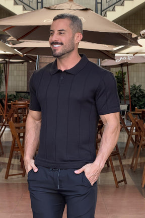 Camiseta Polo Tricot Preto - Up