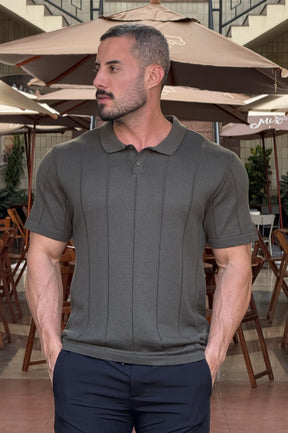 Camiseta Polo Tricot Verde Militar - Up