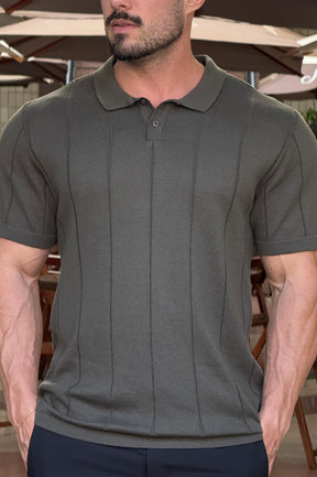 Camiseta Polo Tricot Verde Militar - Up