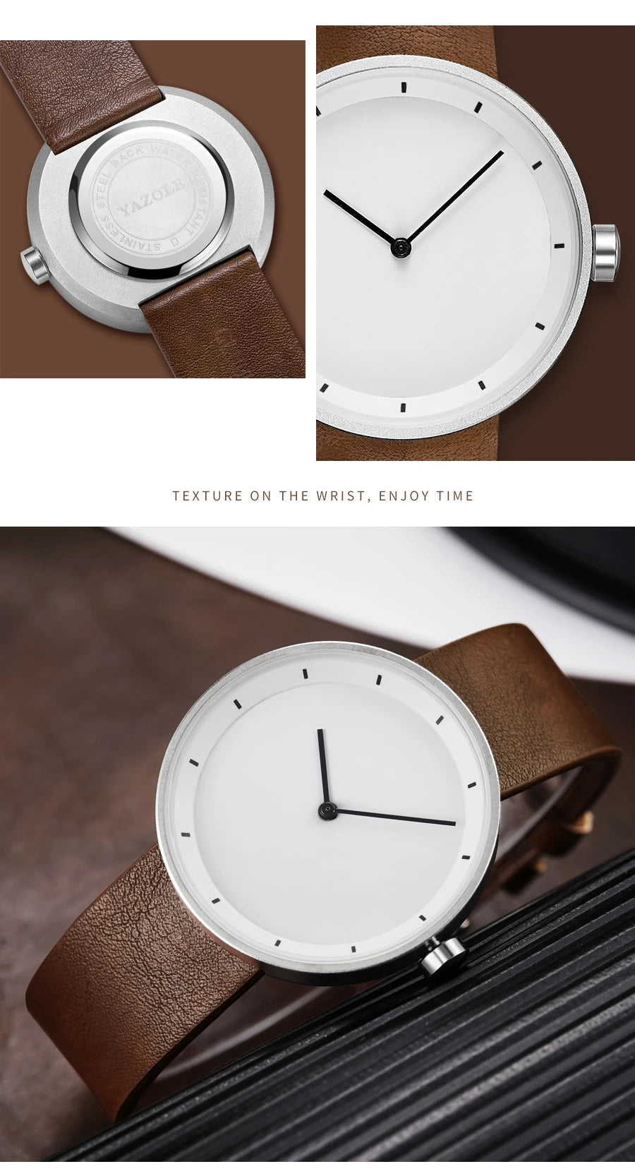 Relógio Masculino Minimalista Yazole à Prova D'Água