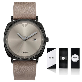 Relógio Masculino de Quartzo com Pulseira de Couro e Calendário