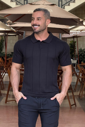 Camiseta Polo Tricot Preto - Up