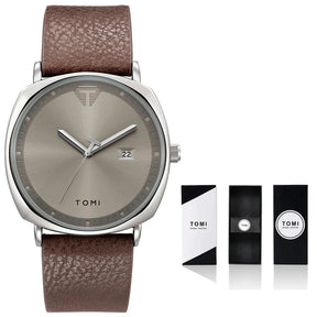 Relógio Masculino de Quartzo com Pulseira de Couro e Calendário