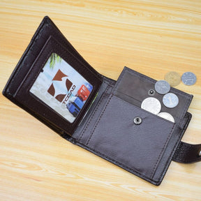 Carteira Masculina de Couro com Botão Romenzi RZ493